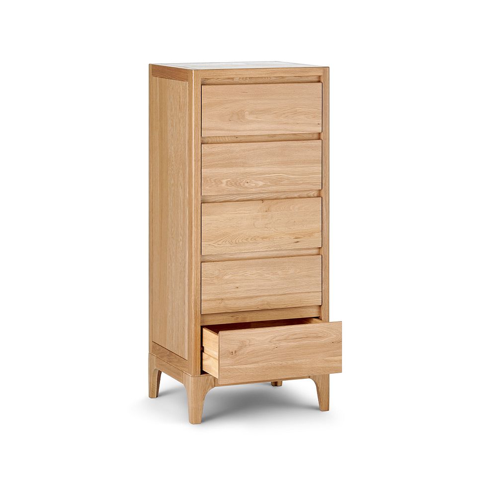 Durham Natural Oak 5 Drawer Tallboy 5