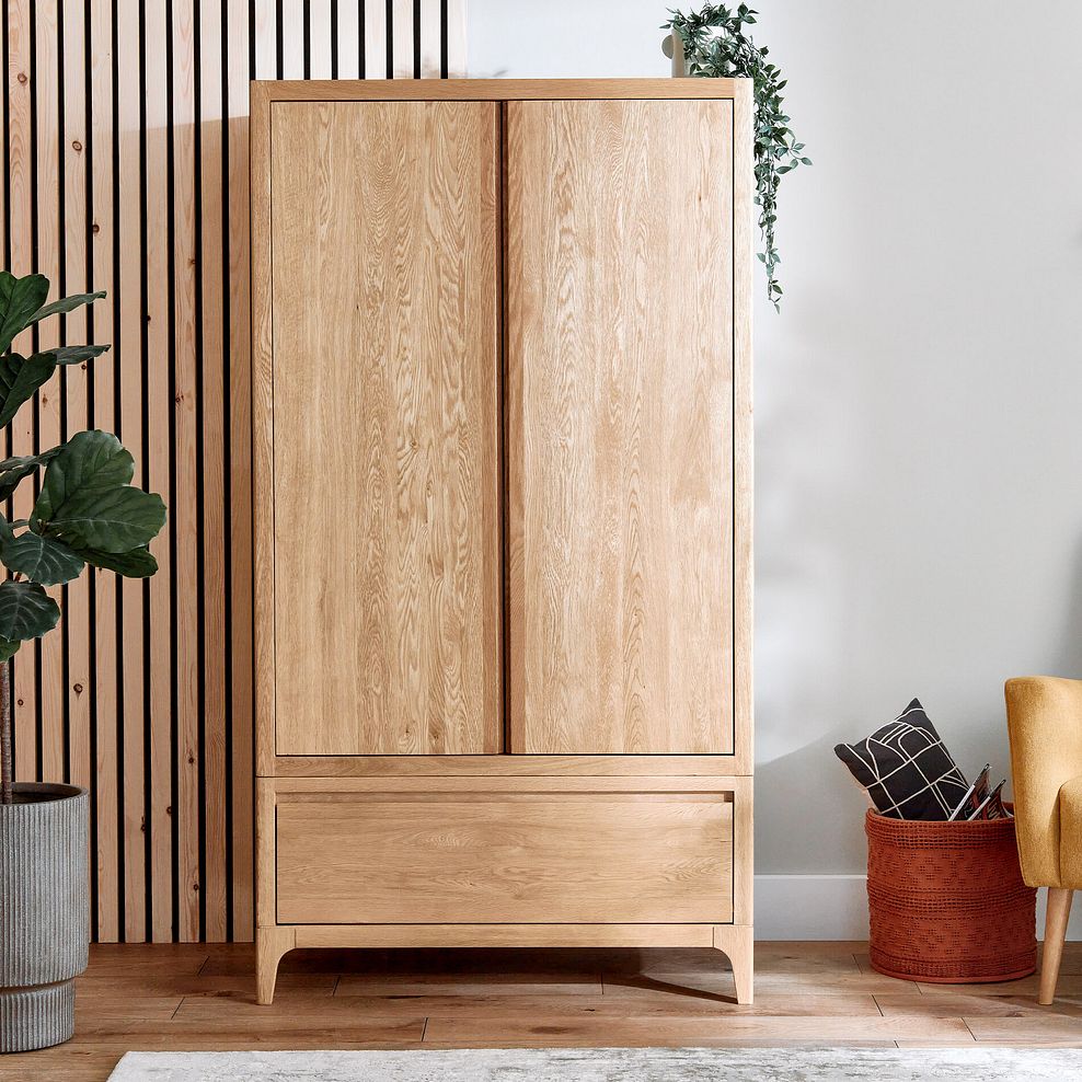 Durham Natural Oak Double Wardrobe 1