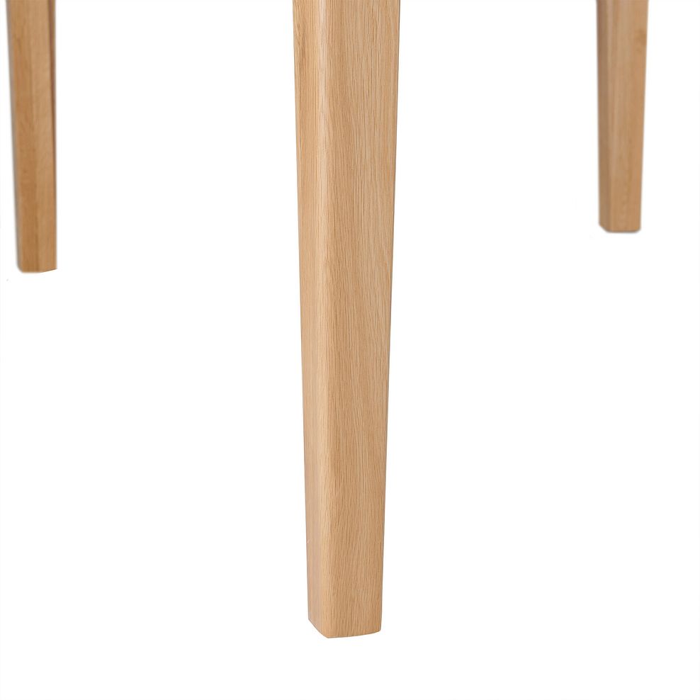 Durham Natural Oak Fixed Dining Table 120cm + 4 Ellison Oak Chair with Brooklyn Quill Grey Crushed Chenille Seat 6