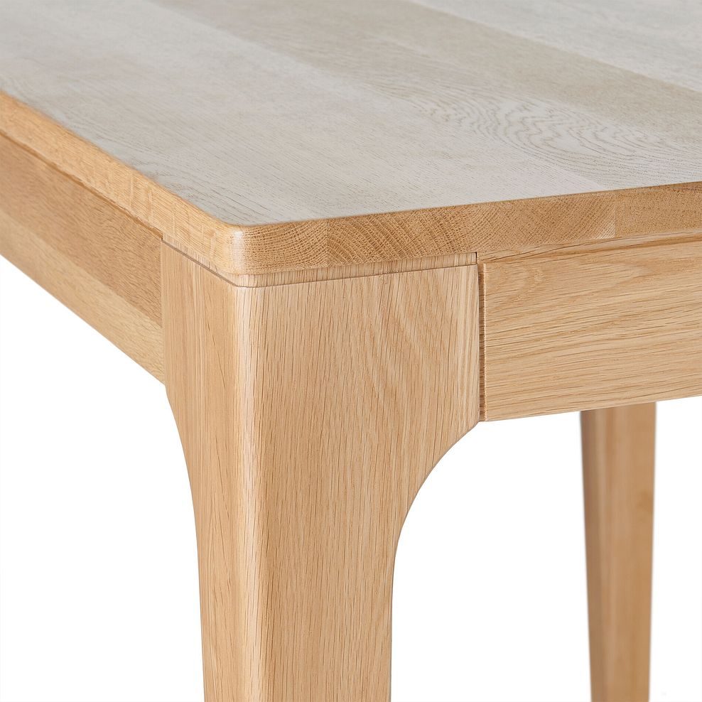 Durham Natural Oak Fixed Dining Table 120cm + 4 Ellison Oak Chair with Brooklyn Quill Grey Crushed Chenille Seat 7