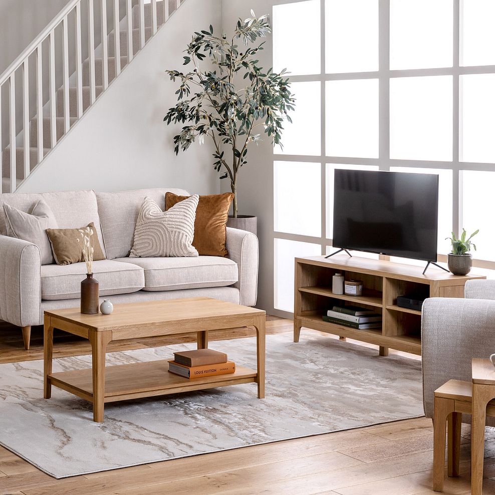 Durham Natural Oak Large TV Unit 3