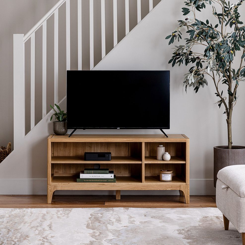 Durham Natural Oak Large TV Unit 1