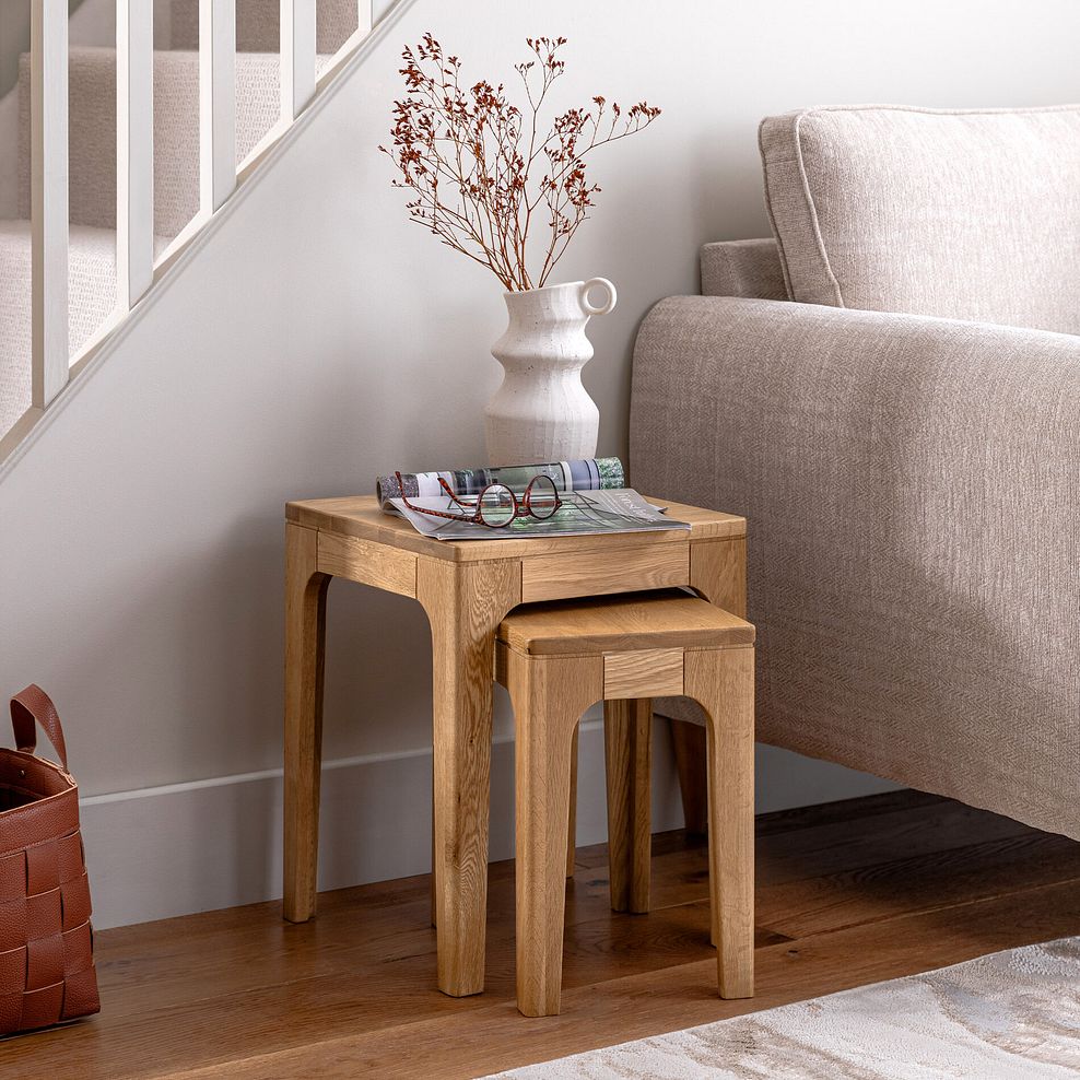 Durham Natural Oak Nest of Tables 2