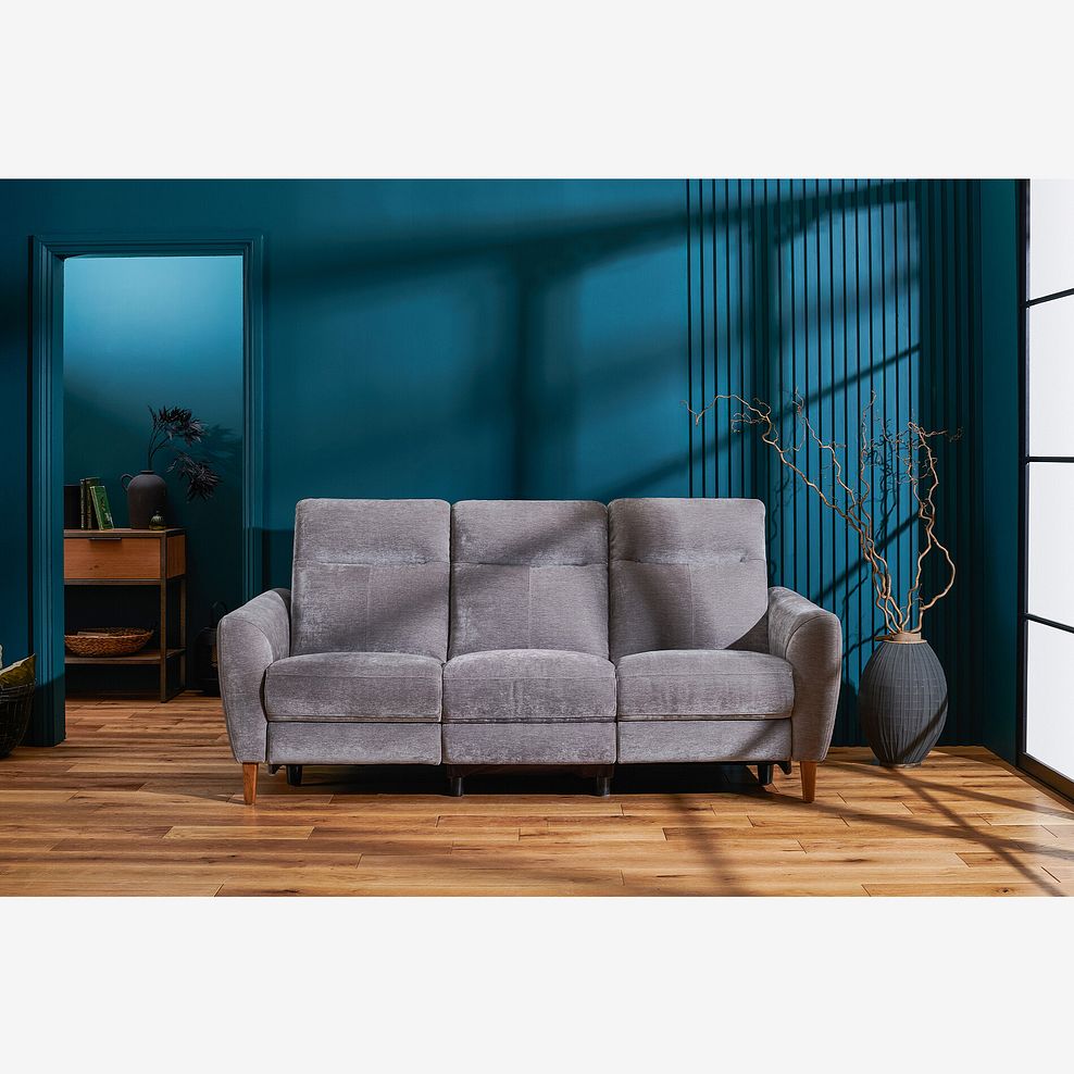 Dylan 3 Seater Electric Recliner Sofa in Amigo Granite Fabric 3