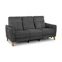 Dylan 3 Seater Electric Recliner Sofa in Darwin Charcoal Fabric