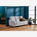 Dylan 3 Seater Electric Recliner Sofa in Darwin Silver Fabric