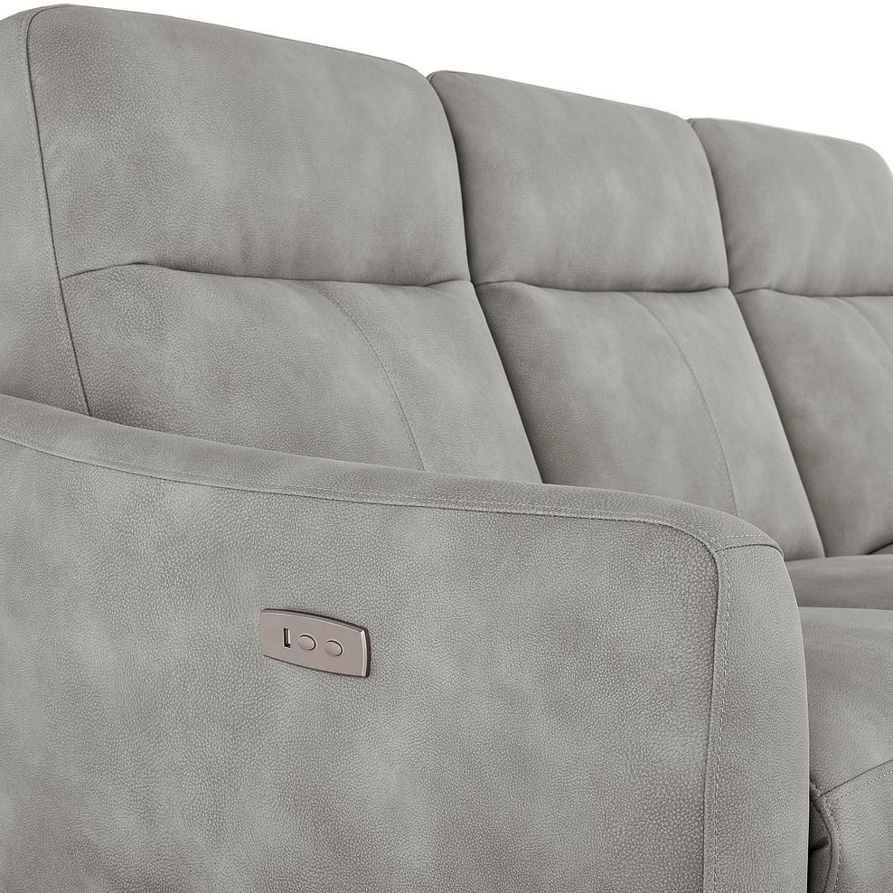 Dylan 3 Seater Electric Recliner Sofa in Oxford Grey Fabric 15
