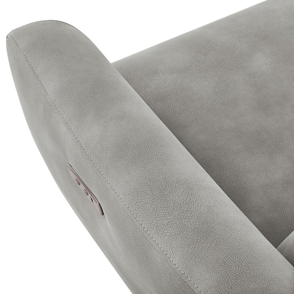 Dylan 3 Seater Electric Recliner Sofa in Oxford Grey Fabric 14