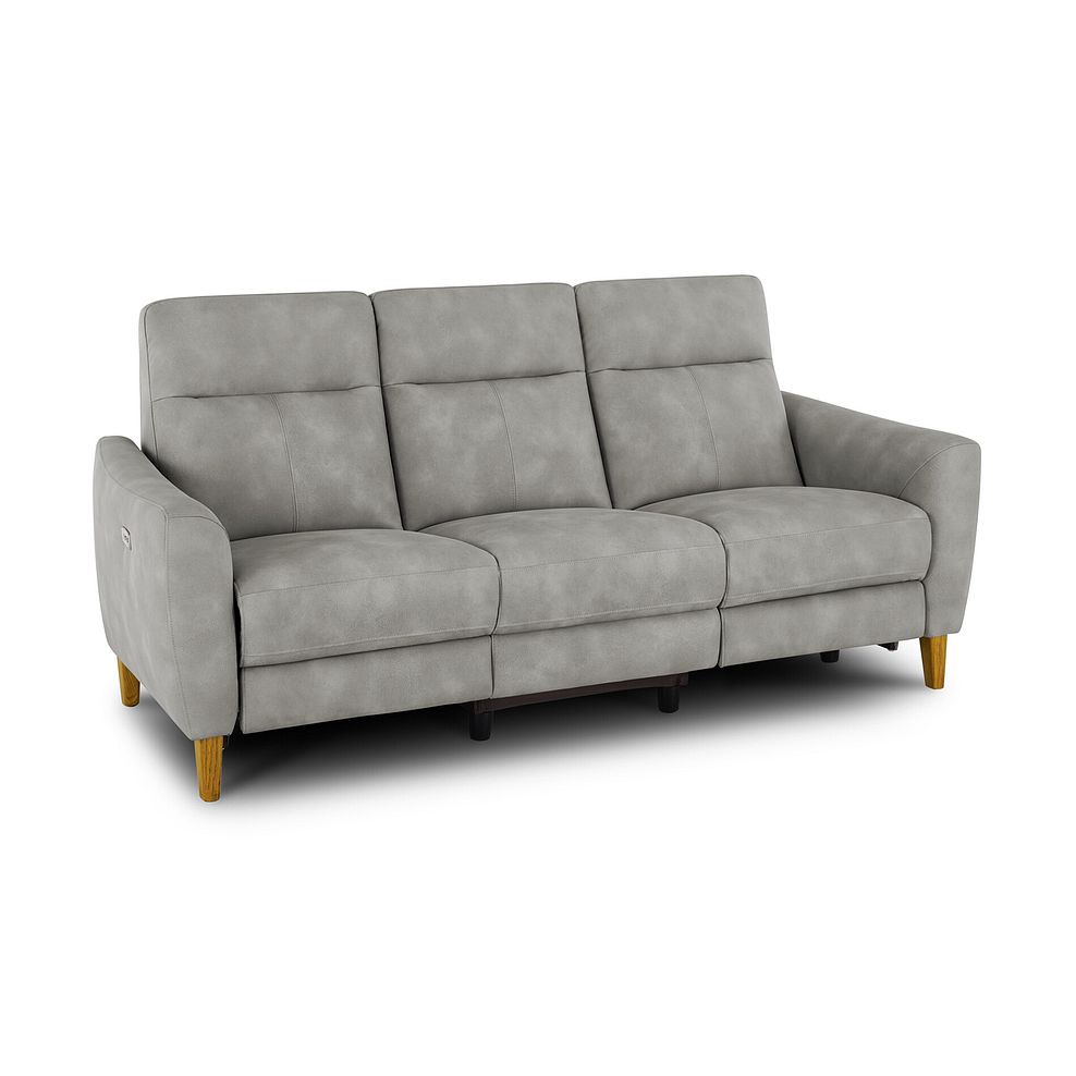Dylan 3 Seater Electric Recliner Sofa in Oxford Grey Fabric 3