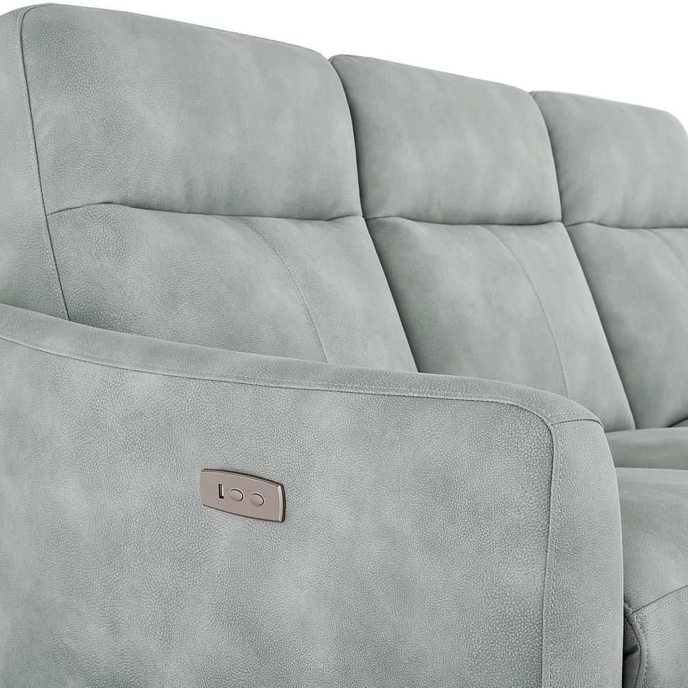 Dylan 3 Seater Electric Recliner Sofa in Oxford Silver Fabric 13
