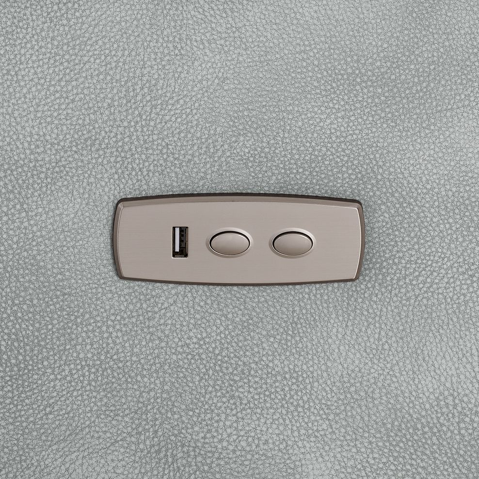 Dylan 3 Seater Electric Recliner Sofa in Oxford Silver Fabric 10