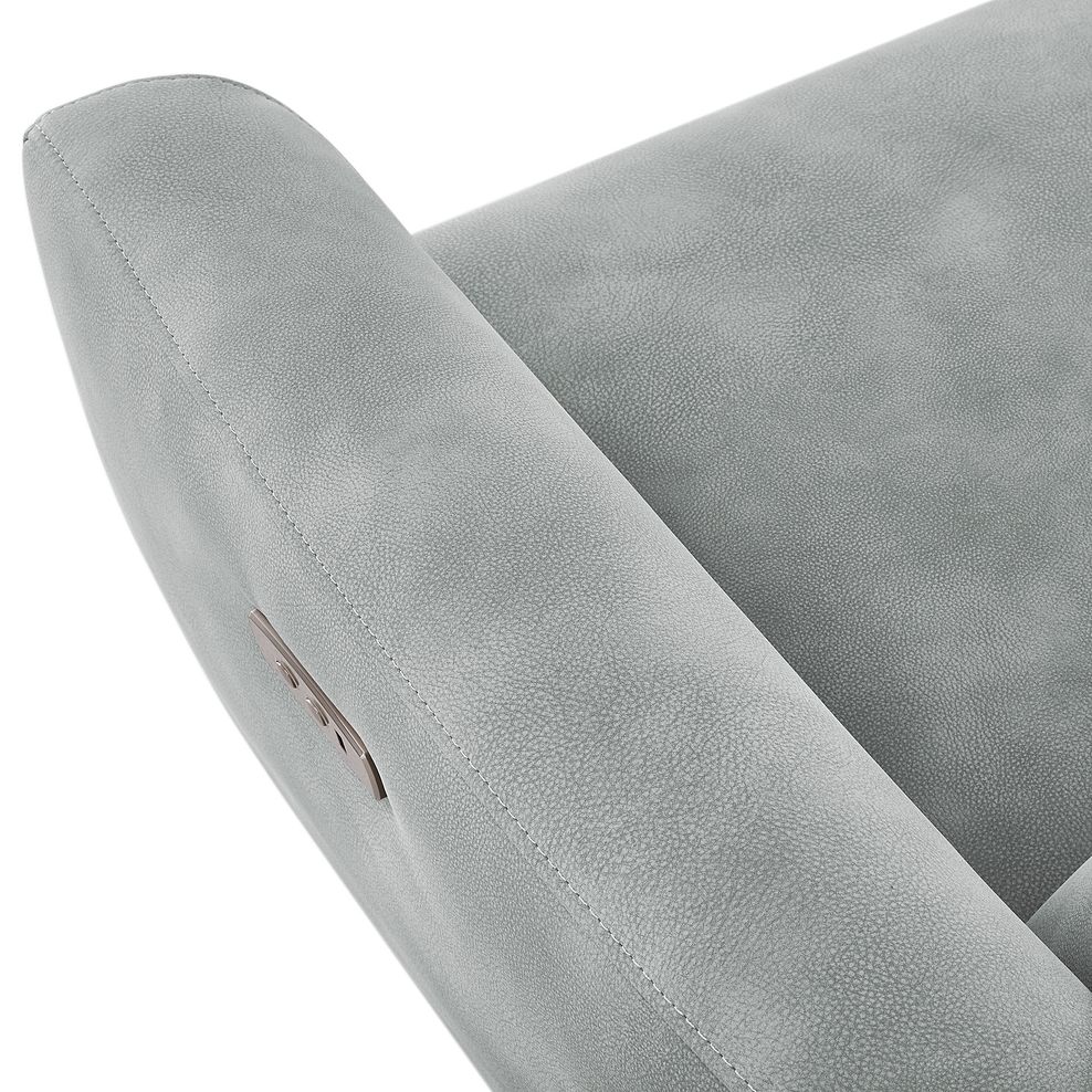 Dylan 3 Seater Electric Recliner Sofa in Oxford Silver Fabric 12