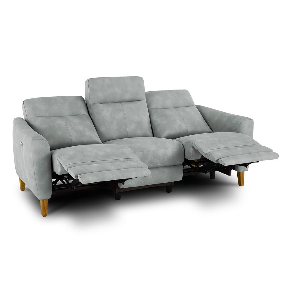 Dylan 3 Seater Electric Recliner Sofa in Oxford Silver Fabric 5