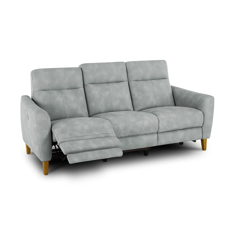 Dylan 3 Seater Electric Recliner Sofa in Oxford Silver Fabric 3
