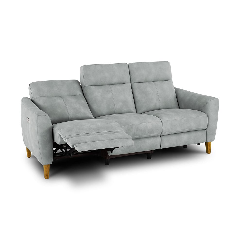Dylan 3 Seater Electric Recliner Sofa in Oxford Silver Fabric 4