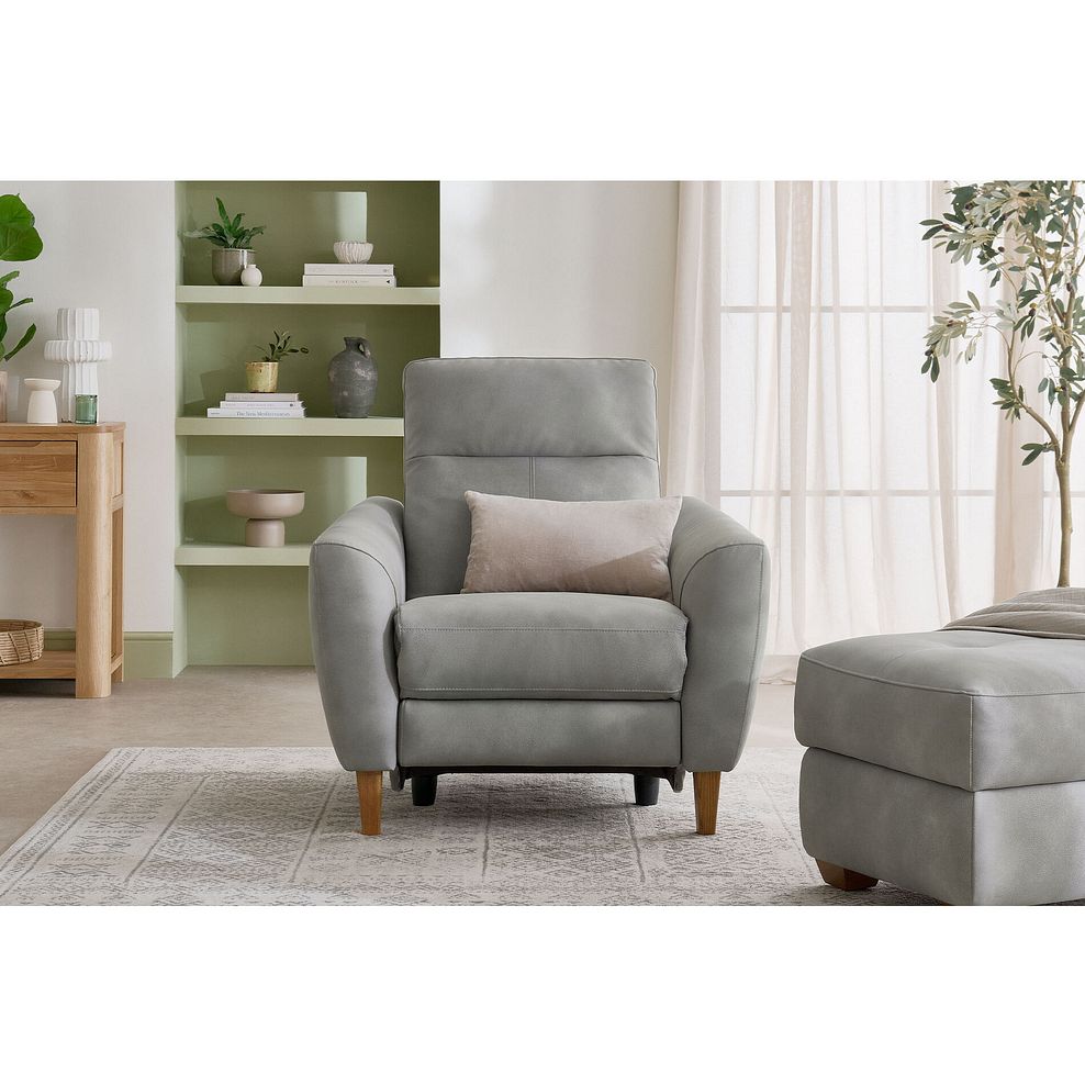 Dylan Armchair in Oxford Grey Fabric 1