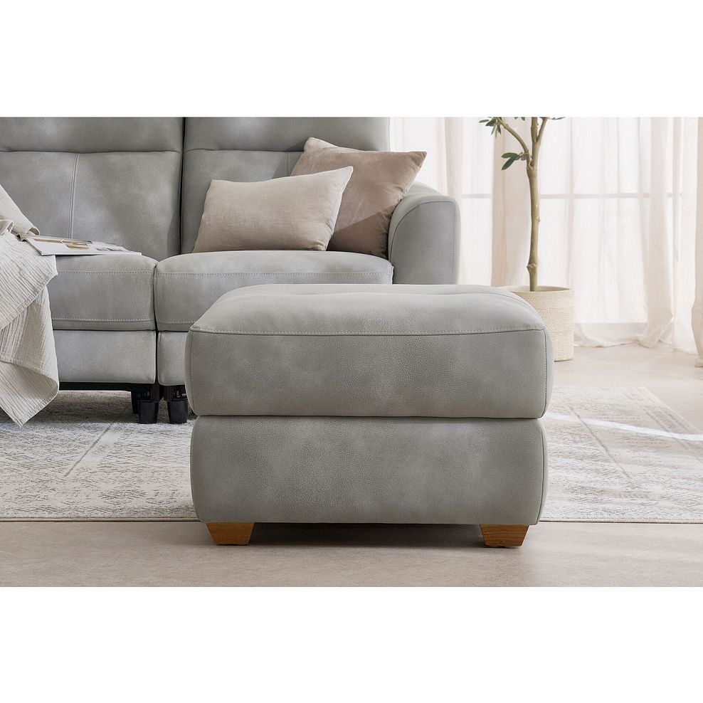 Dylan Storage Footstool in Oxford Grey Fabric 1