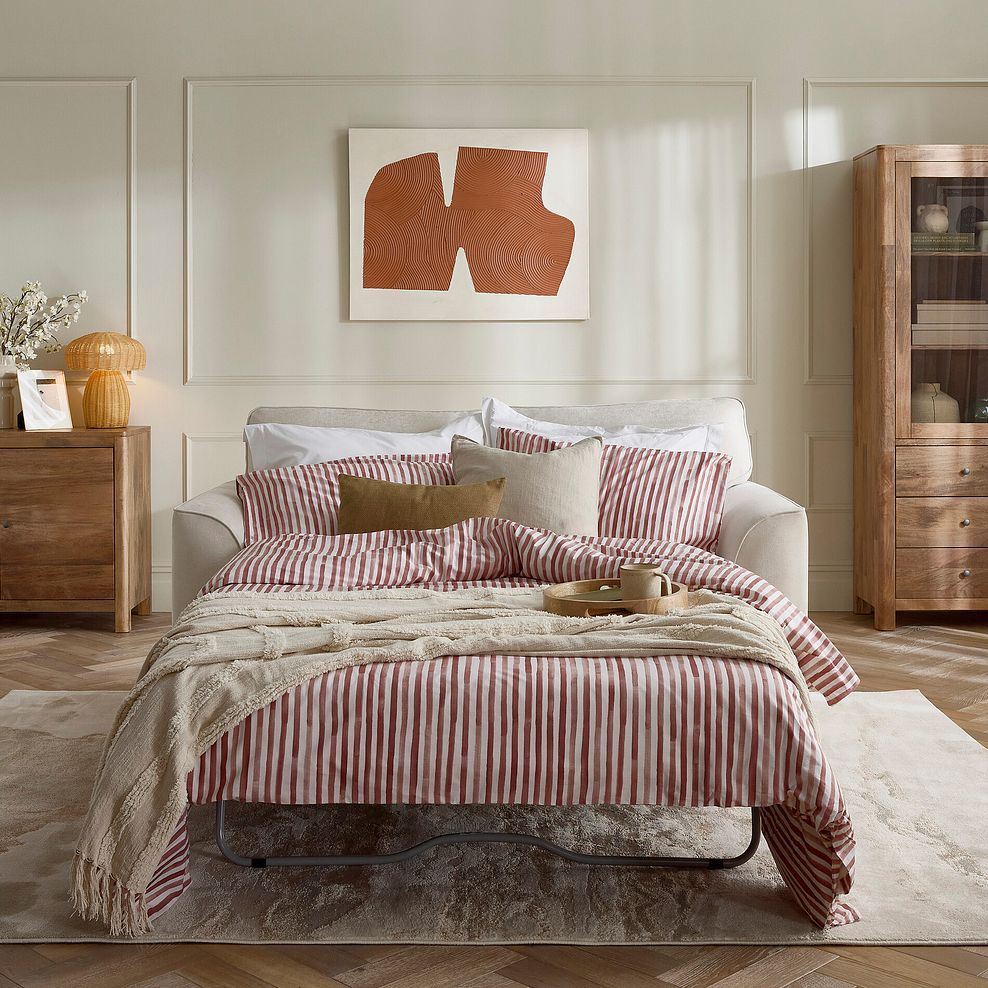 Eastley 2 Seater Sofa Bed in Limoge Beige Fabric with Beige Scatters 4