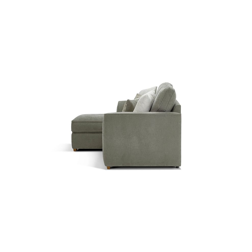 Eastley Left Hand Chaise Sofa Bed with Storage in Limoge Green Fabric with Beige Scatters 15
