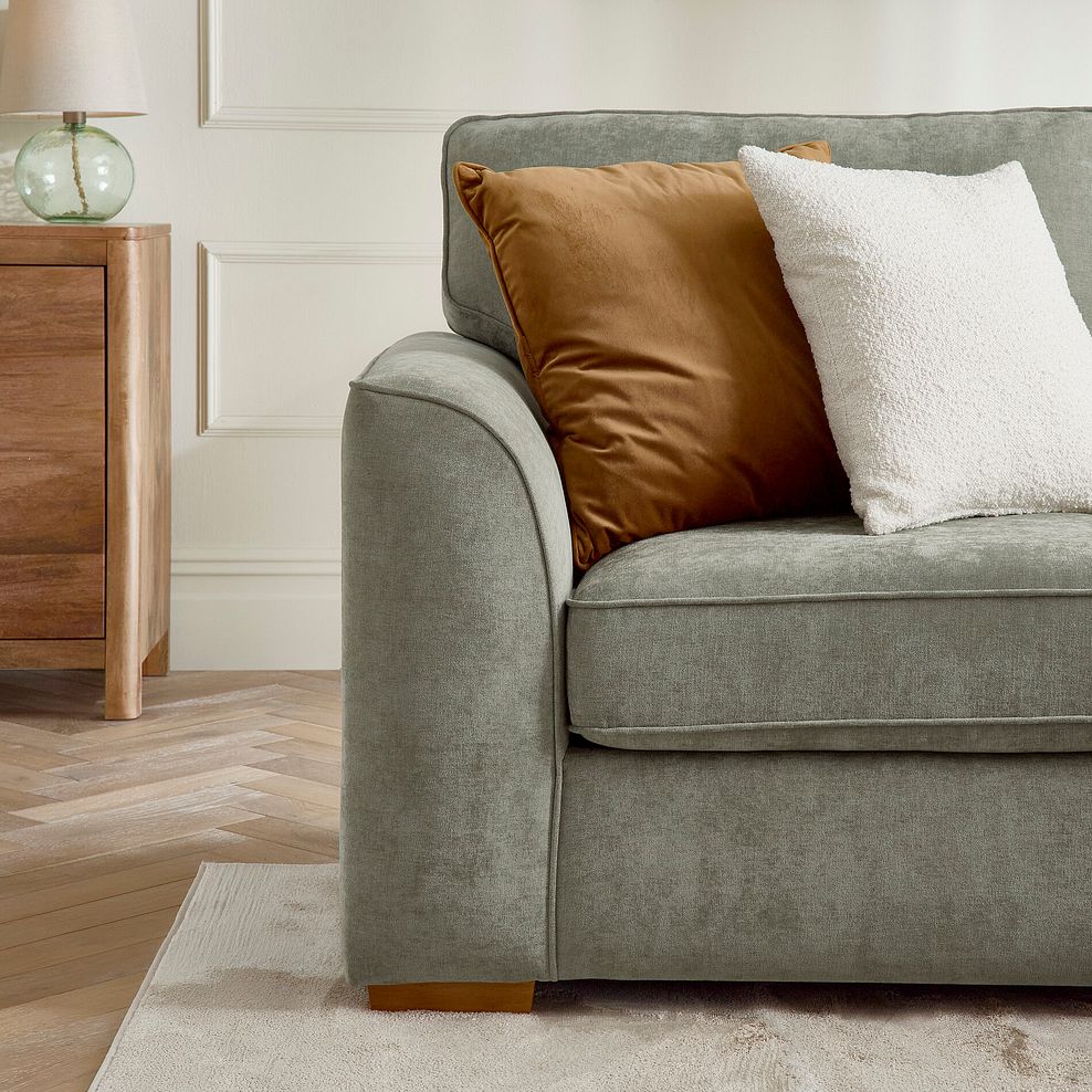 Eastley Left Hand Chaise Sofa Bed with Storage in Limoge Green Fabric with Beige Scatters 8