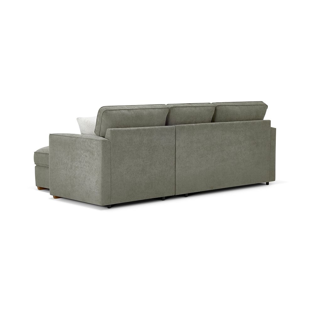 Eastley Right Hand Chaise Sofa Bed with Storage in Limoge Green Fabric with Beige Scatters 17