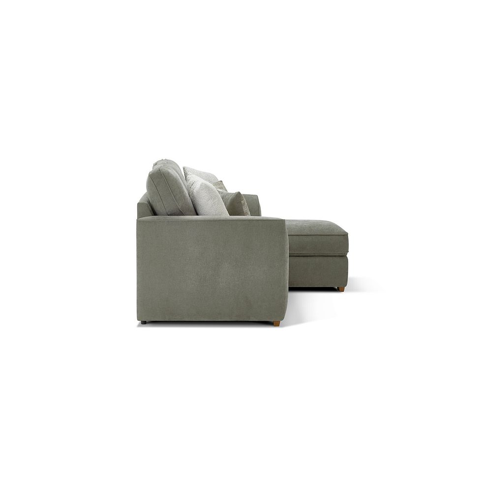 Eastley Right Hand Chaise Sofa Bed with Storage in Limoge Green Fabric with Beige Scatters 16