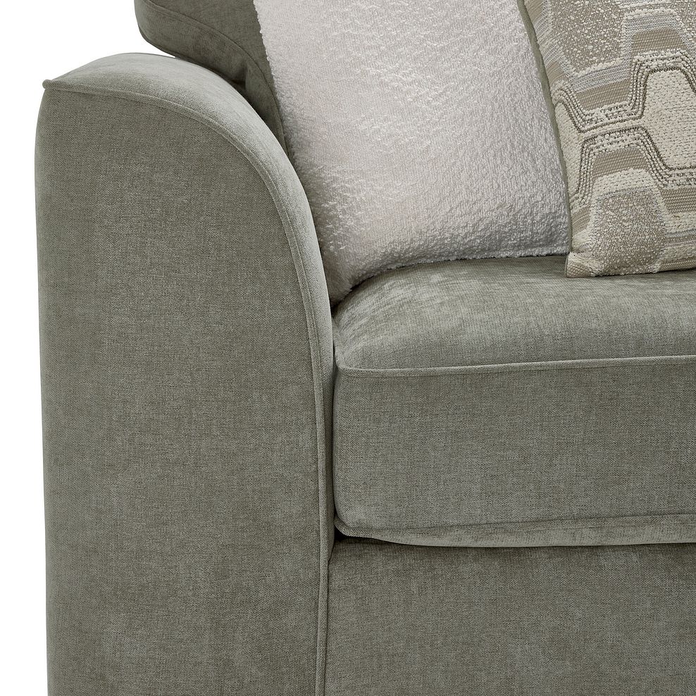 Eastley Right Hand Chaise Sofa Bed with Storage in Limoge Green Fabric with Beige Scatters 21