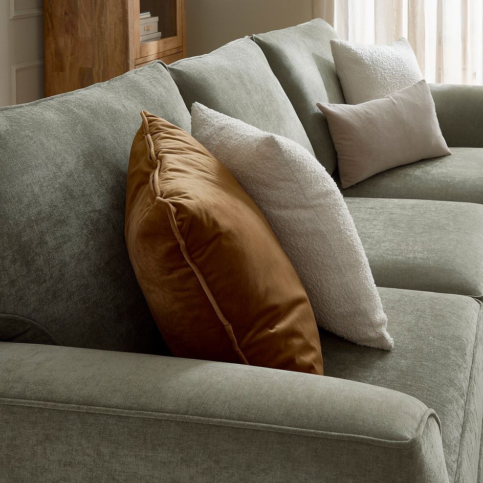 Eastley Right Hand Chaise Sofa Bed with Storage in Limoge Green Fabric with Beige Scatters 8