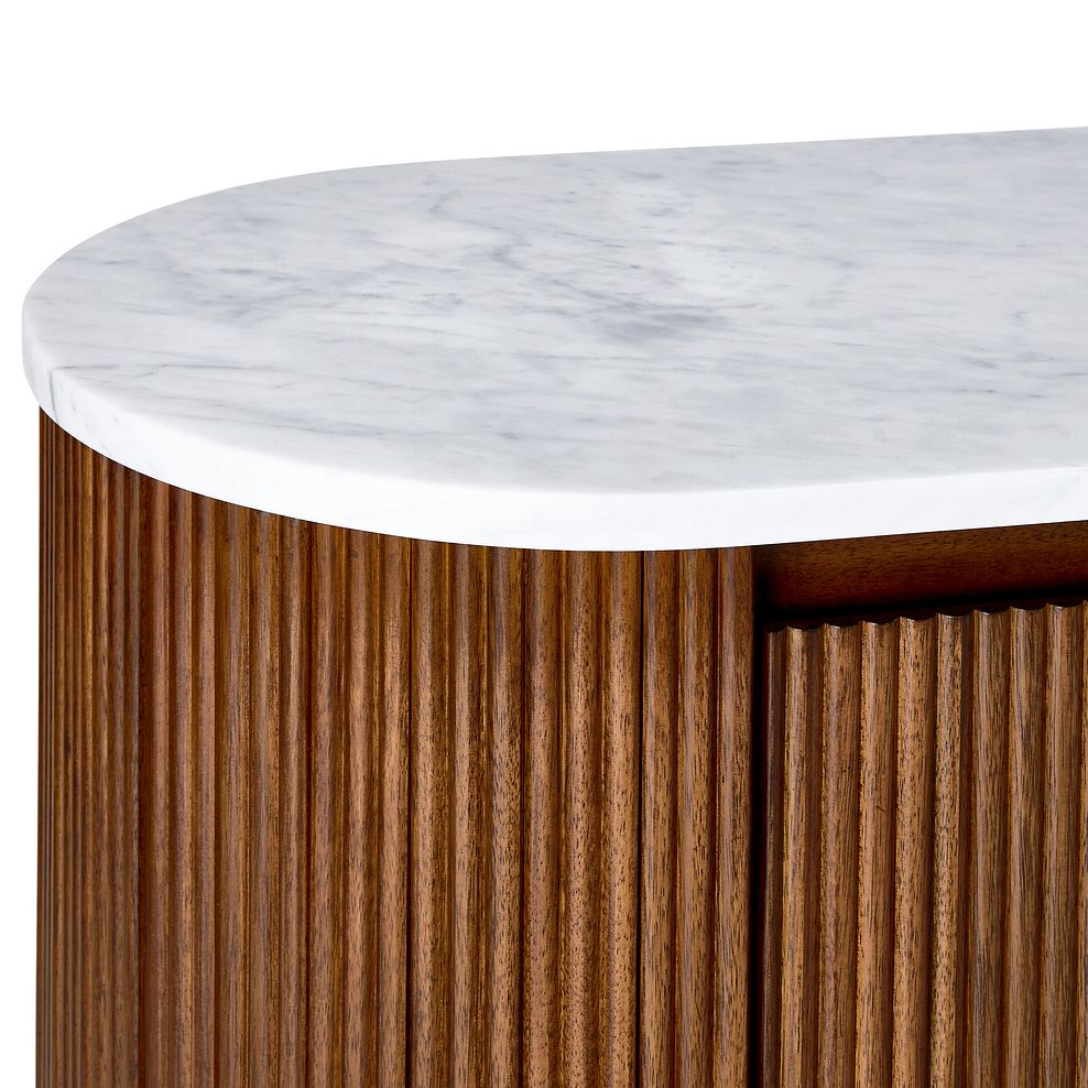 Elba Solid Acacia and Italian Marble Small Sideboard 9