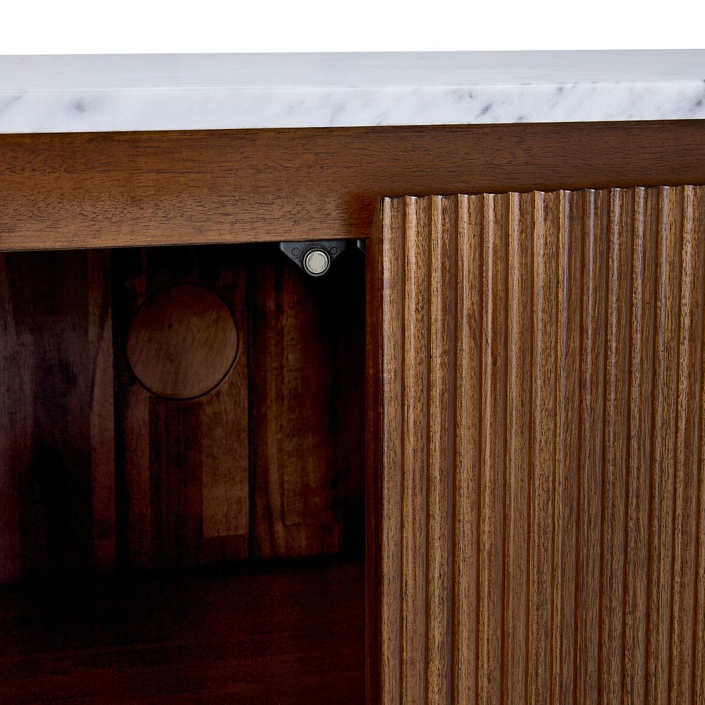 Elba Solid Acacia and Italian Marble Small Sideboard 11