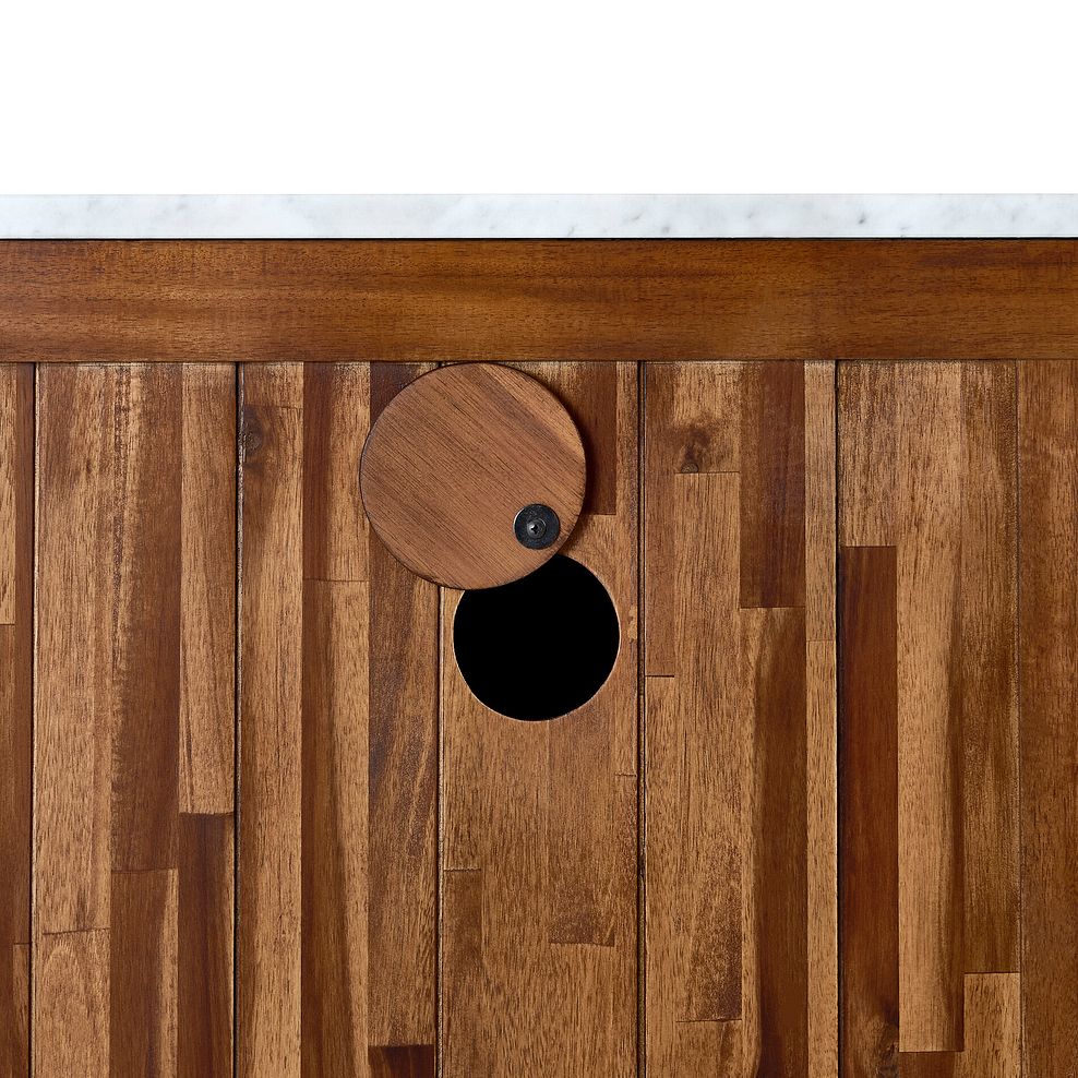 Elba Solid Acacia and Italian Marble Small Sideboard 14