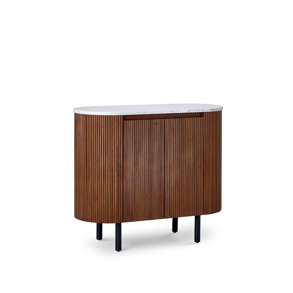Elba Solid Acacia and Italian Marble Small Sideboard 4