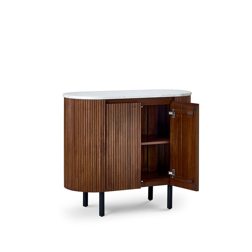 Elba Solid Acacia and Italian Marble Small Sideboard 5