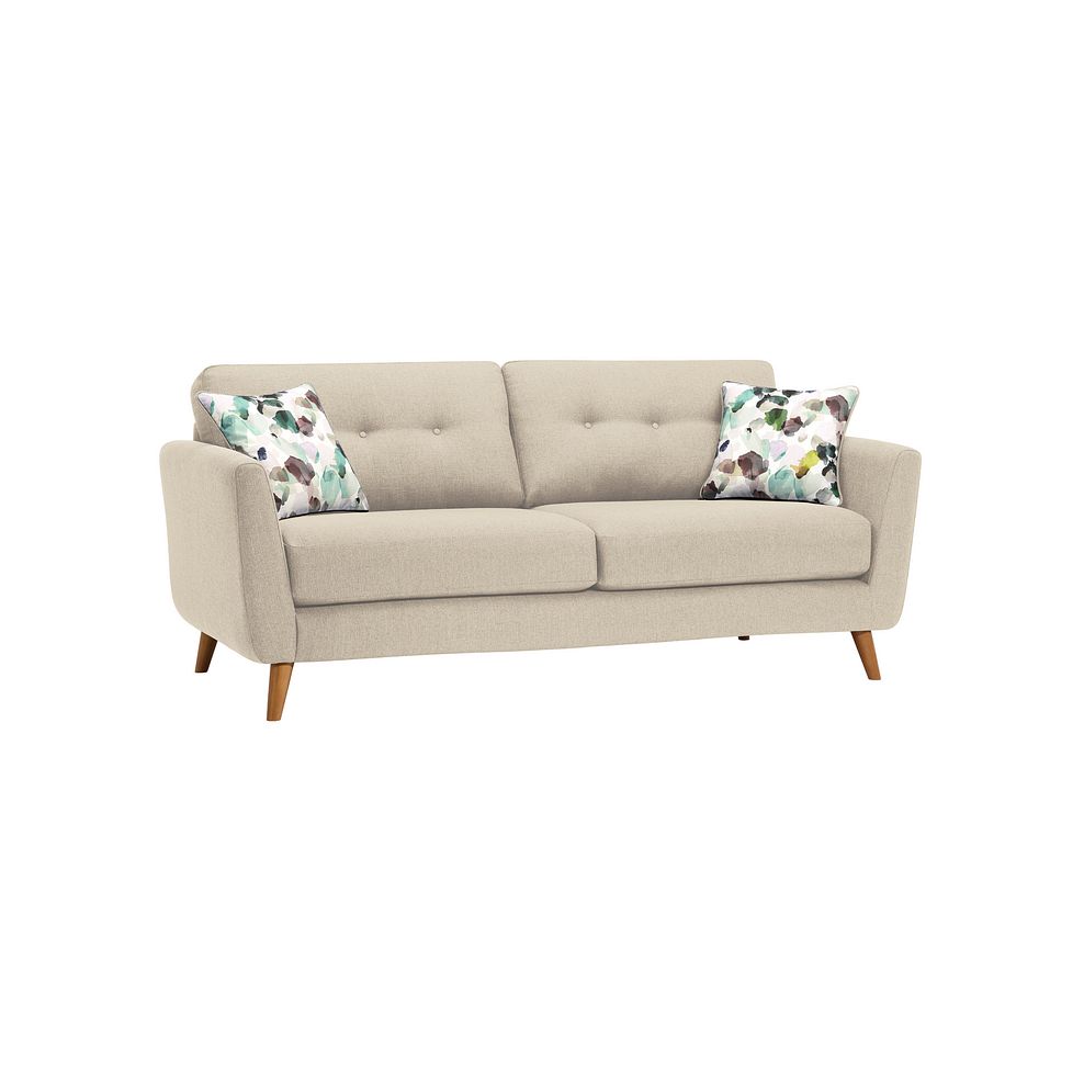 Evie 3 Seater Sofa in Ivory Fabric 1