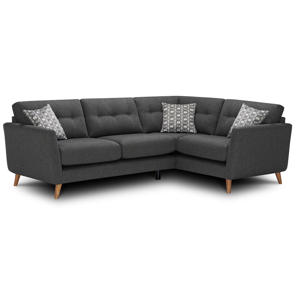 Evie Left Hand Corner Sofa in Rosa Collection Charcoal Fabric 3
