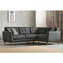 Evie Left Hand Corner Sofa in Rosa Collection Charcoal Fabric
