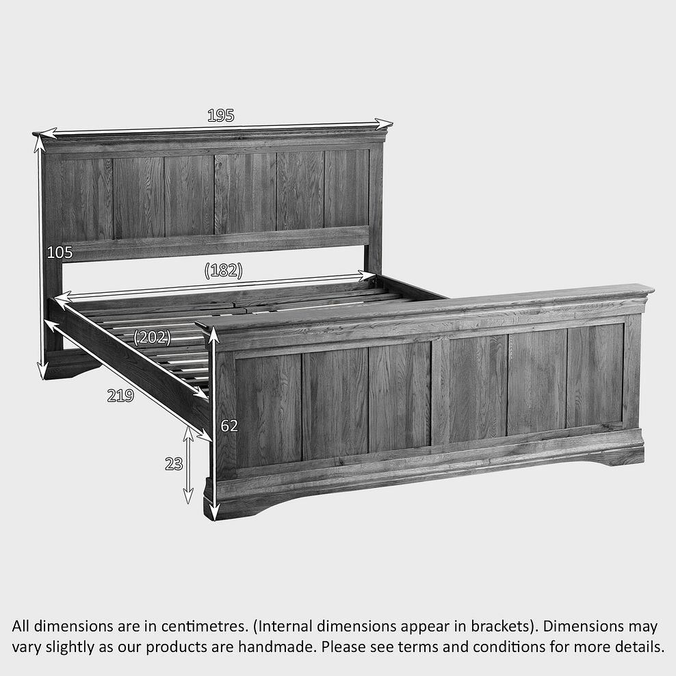 French Farmhouse Rustic Solid Oak 6ft Super King-Size Bed 3