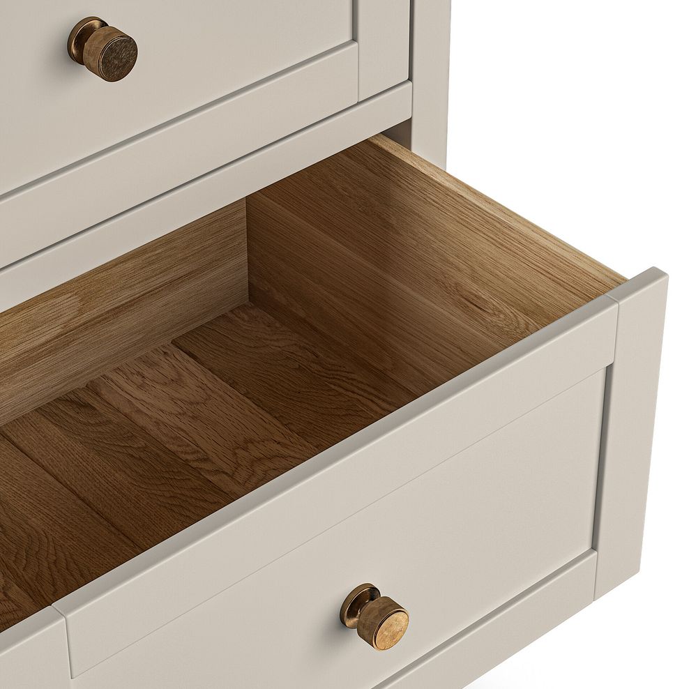 Henley Natural Oak and Stone Painted Hardwood 5 Drawer Tallboy 8