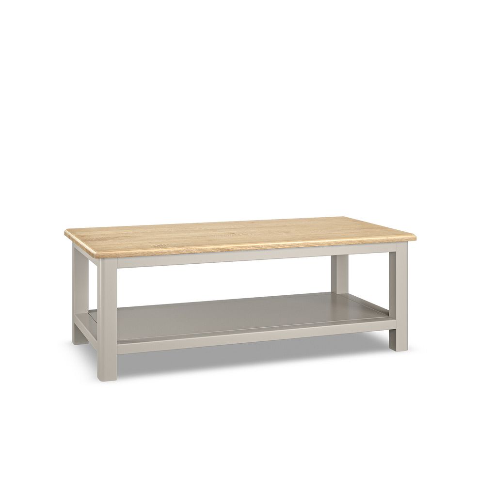 Henley Natural Oak and Stone Painted Hardwood Coffee Table 3