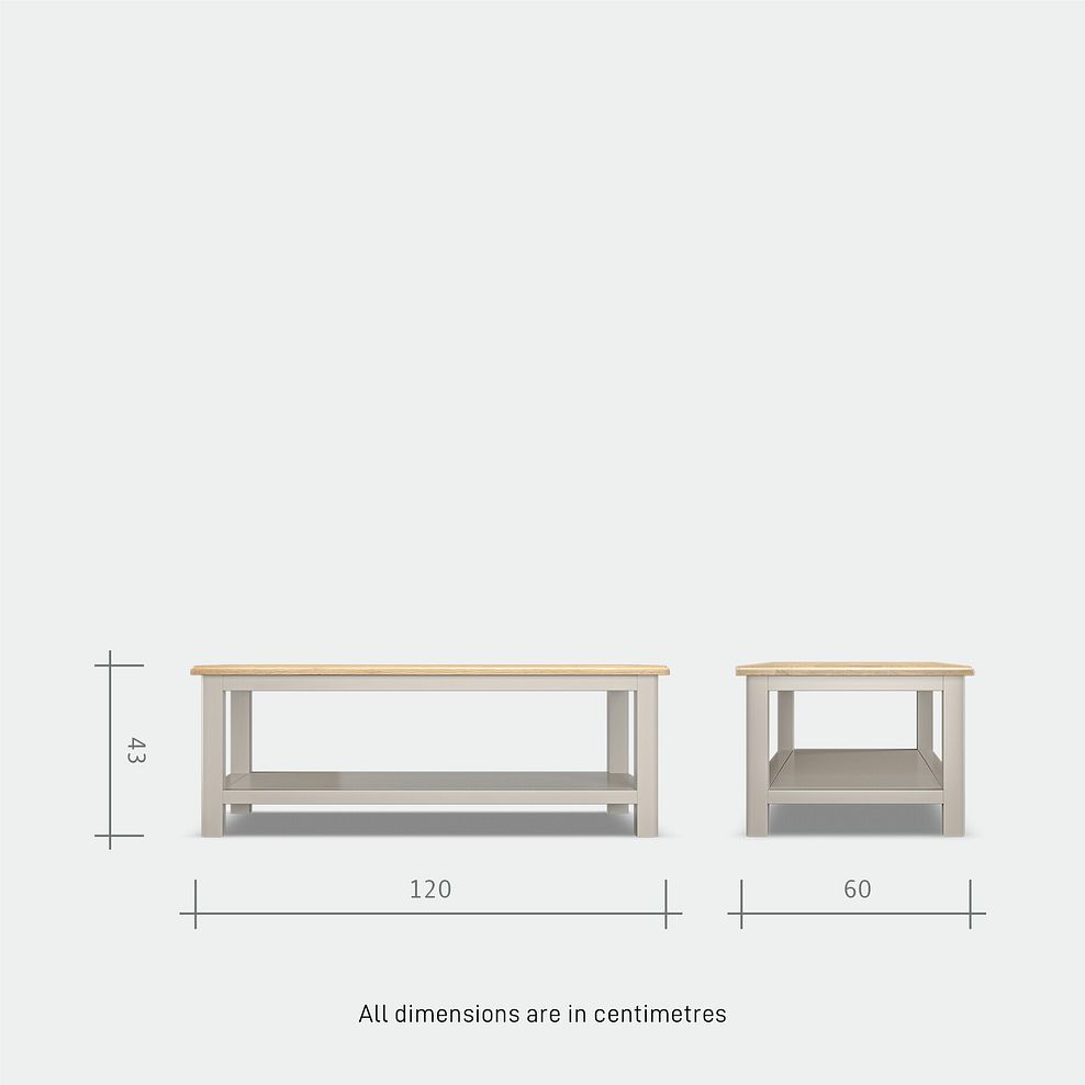 Henley Natural Oak and Stone Painted Hardwood Coffee Table 7