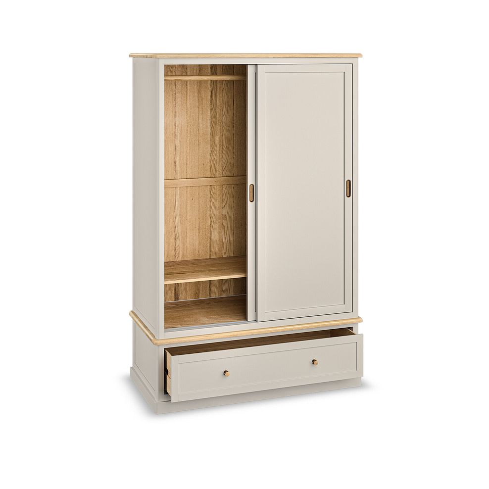 Henley Natural Oak and Stone Painted Hardwood Double Wardrobe 6
