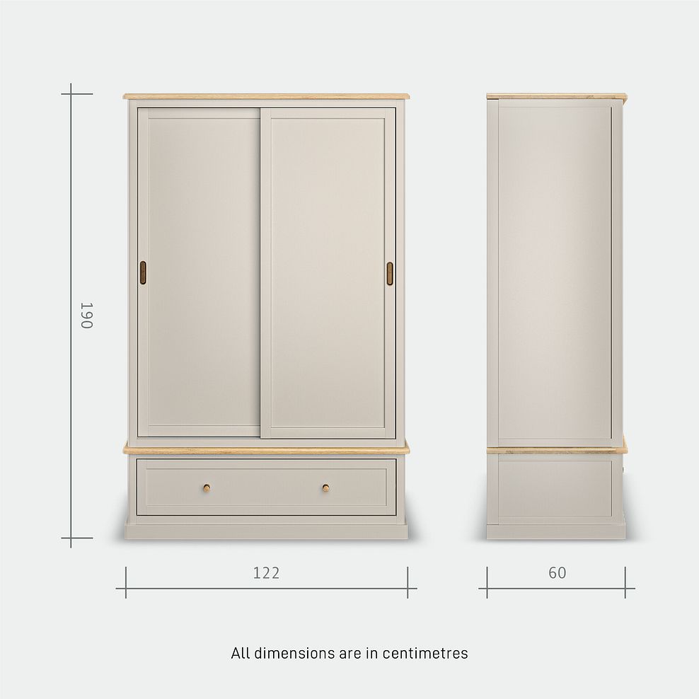 Henley Natural Oak and Stone Painted Hardwood Double Wardrobe 13
