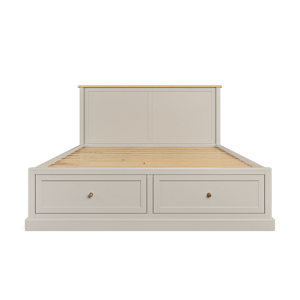 Henley Natural Oak and Stone Painted Hardwood Storage King-size Bed 7