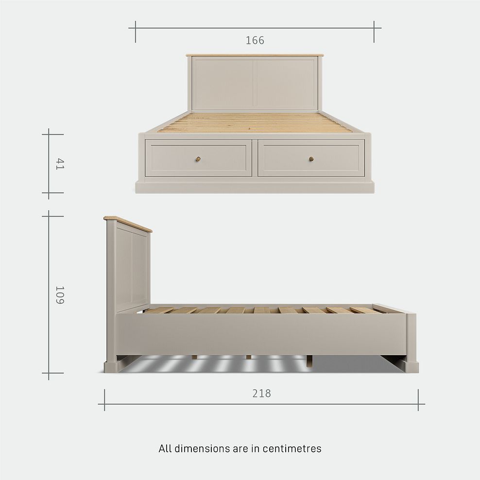 Henley Natural Oak and Stone Painted Hardwood Storage King-size Bed 12