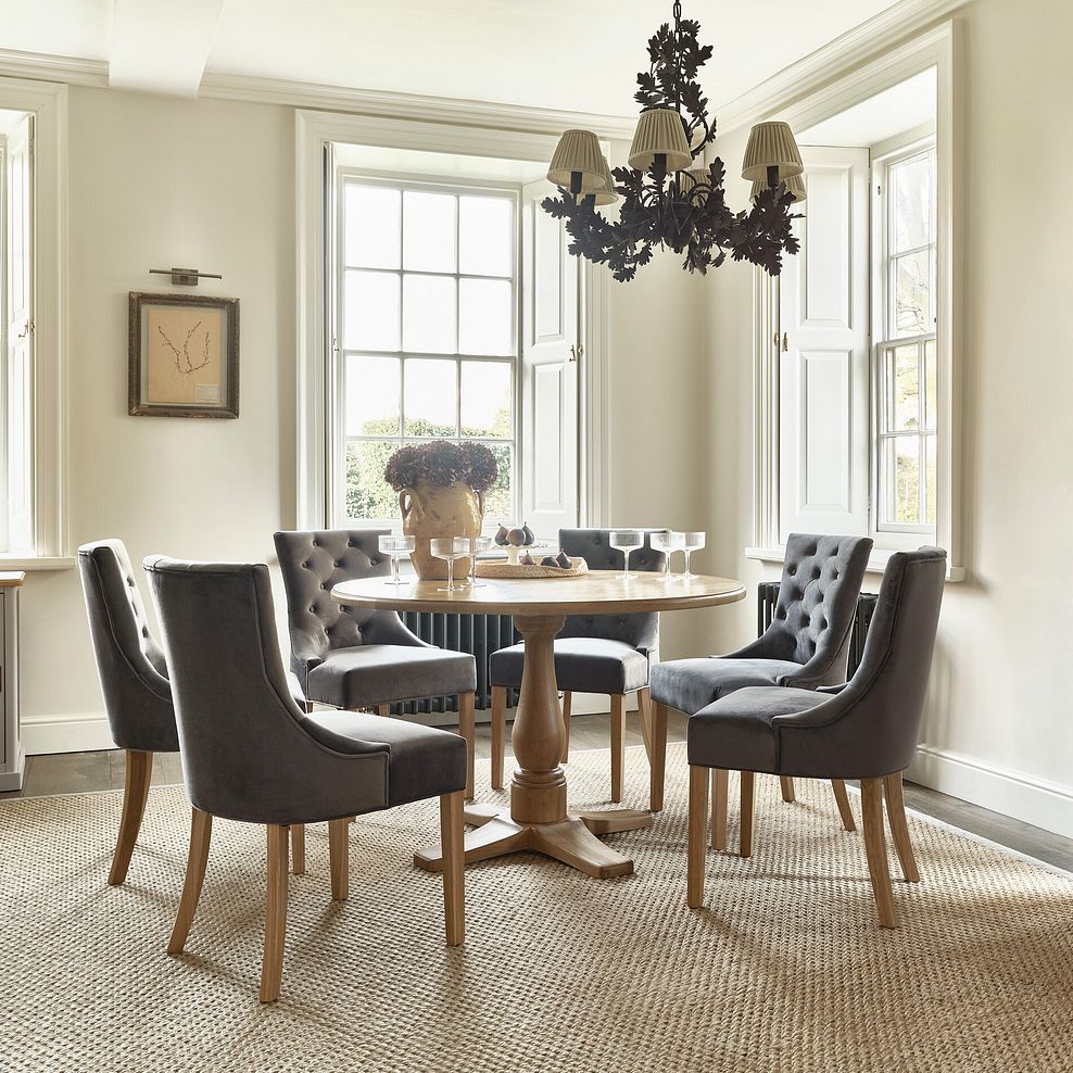 Henley Natural Oak Round Pedestal Dining Table 2