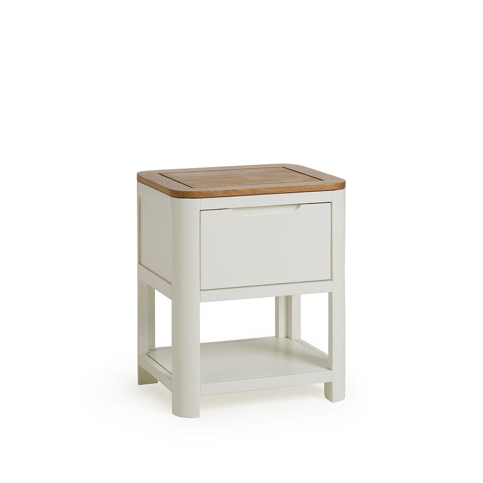 Hove Natural Oak and Painted 1 Drawer Bedside Table 1
