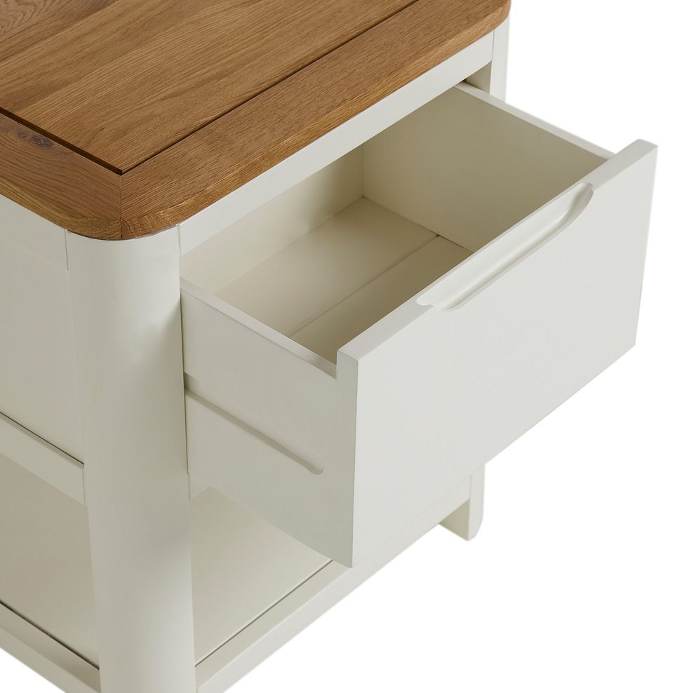 Hove Natural Oak and Painted 1 Drawer Bedside Table 7