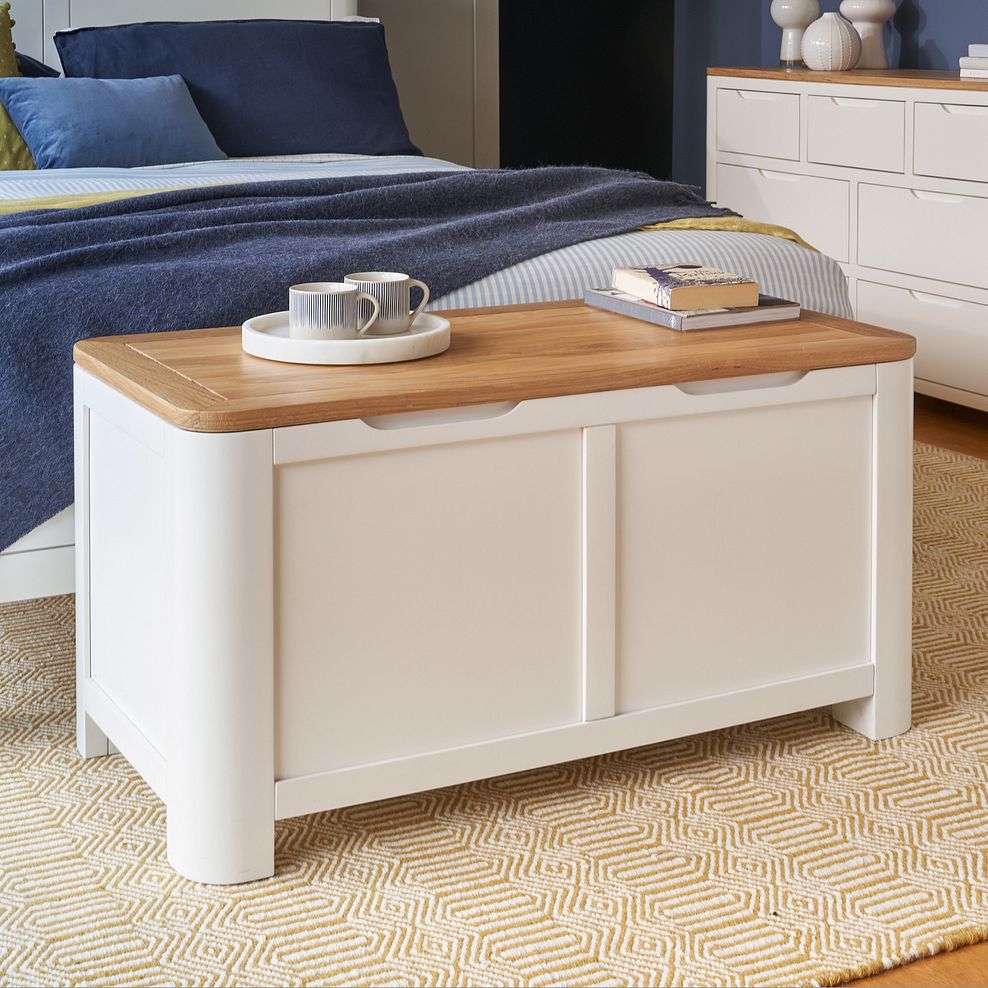 Hove Natural Oak and Painted Blanket Box 1