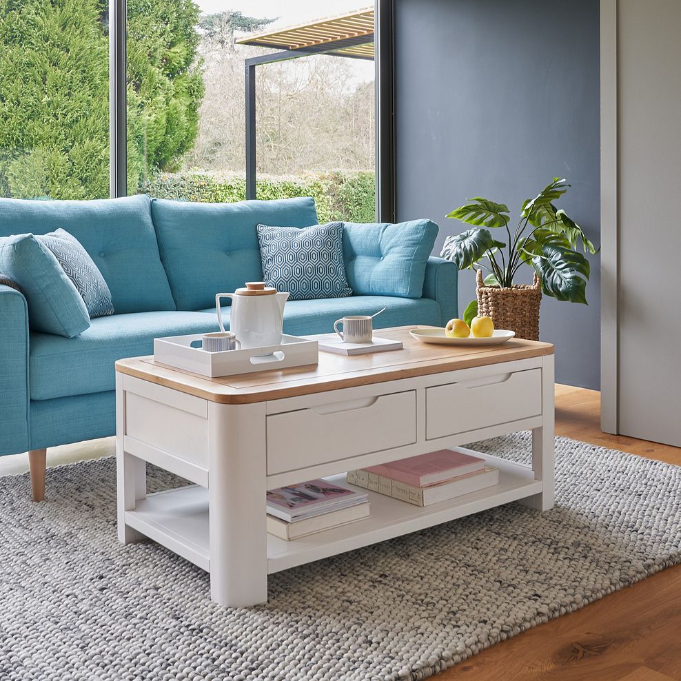 Hove Natural Oak and Painted Coffee Table 1