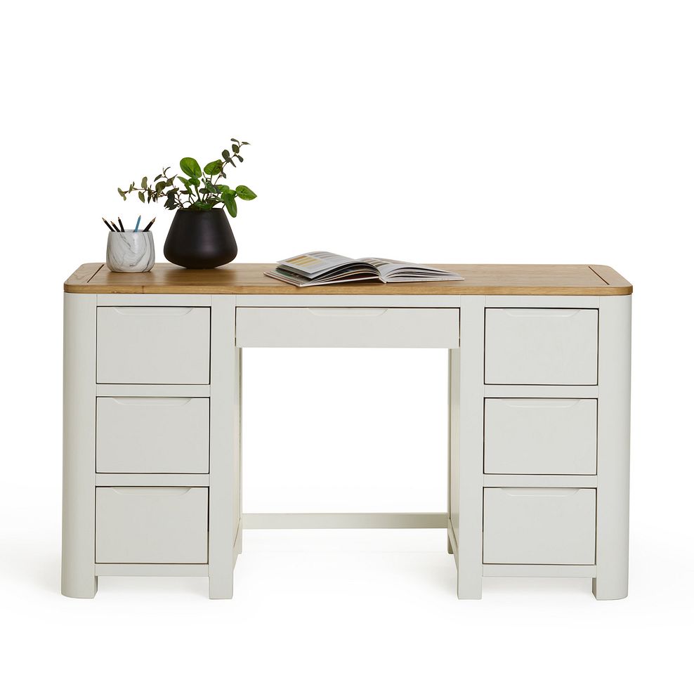 Hove Natural Oak and Painted Computer Desk 4